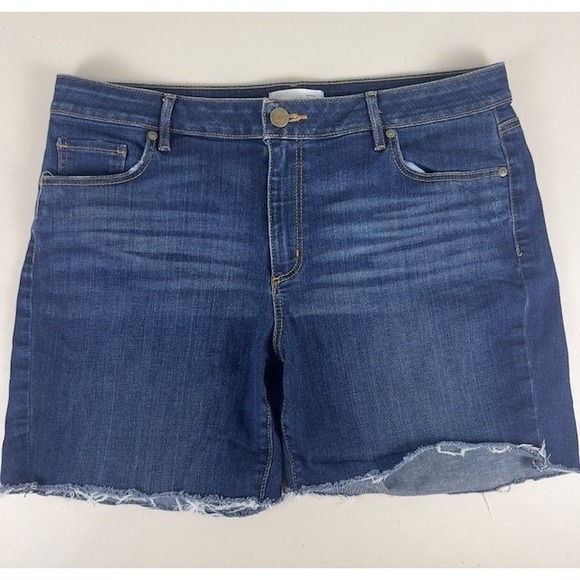 Ann Taylor Loft Pants - Ann Taylor LOFT High Rise Frayed Hem Denim Shorts Women's Size 32  14 Blue Wash